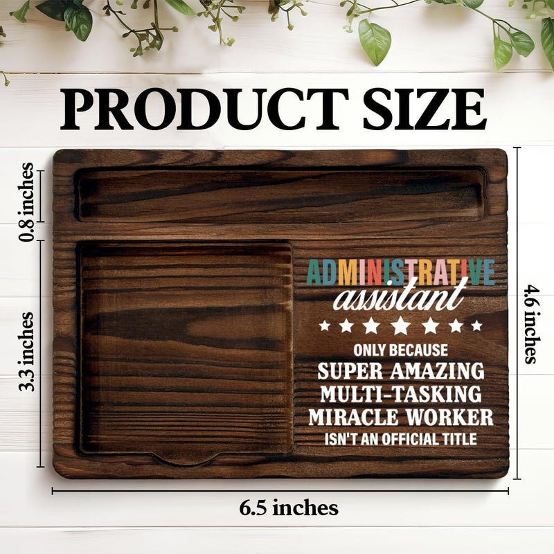 QODMGD Administrative Assistant Gifts for Women Men, Thank You Gift for Admin Assistants Secretary Miracle Worker, Administrative Assistant Sticky Note Holder for Office Desk Decor - Image 2